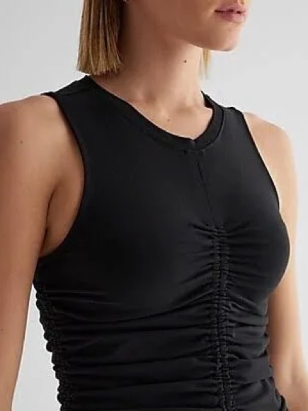 Express Ruched Black Tank - Picture 3 of 6